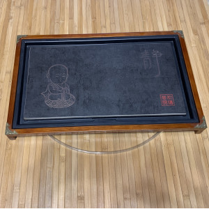 Чабань Чайный столик из натурального дерева с керамикой